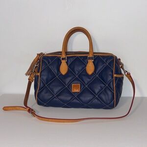 Women’s Dooney & Bourke Quilted Navy and Tan Satchel